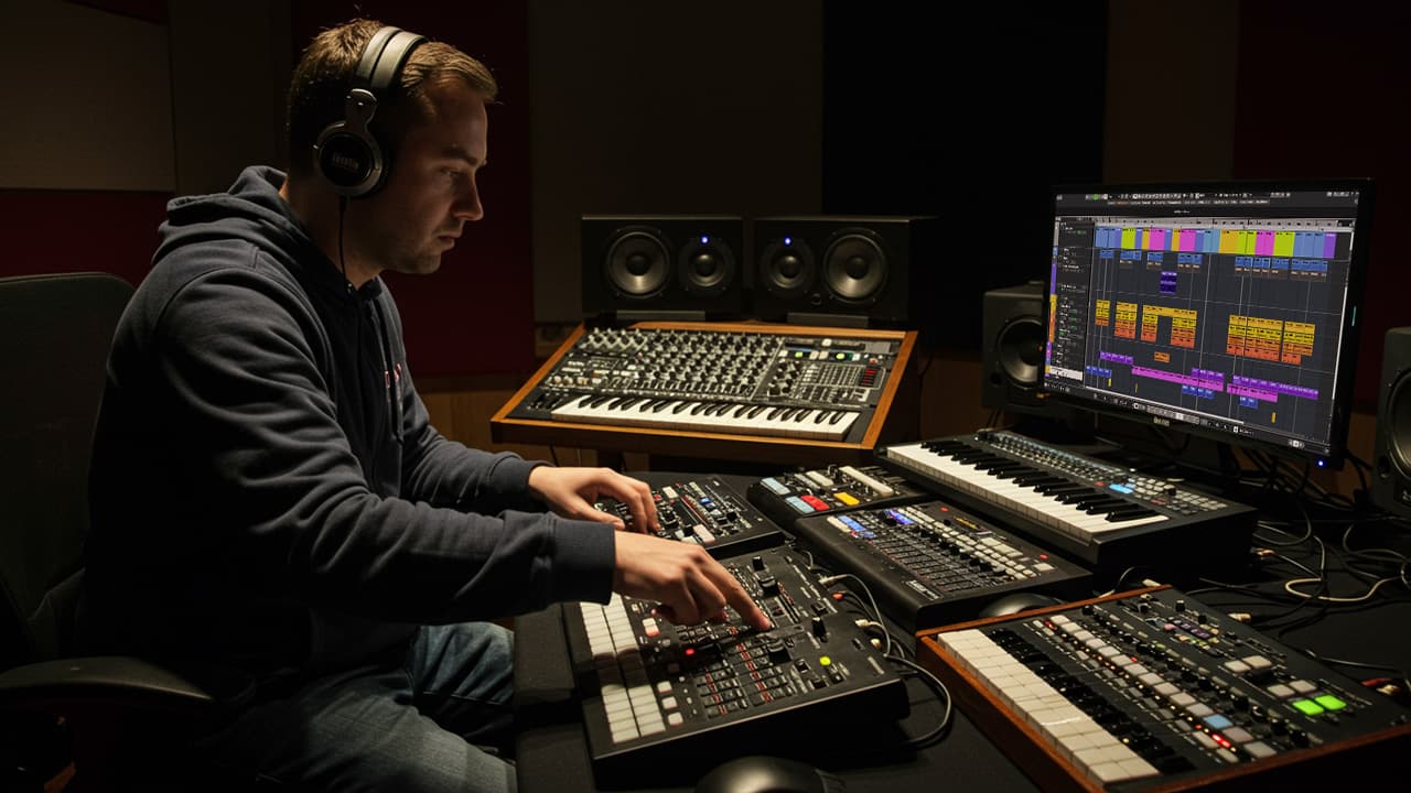 Music Producer in Studio